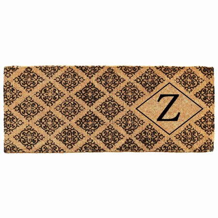 Monogram Door Mat, Black, Natural, 18 in W x 46 in L